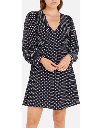 Tommy Hilfiger Jersey Polka Dot Mini Dress - Black