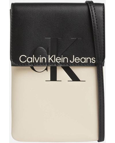 Calvin Klein Logo-print Faux Leather Shoulder Bag - Black
