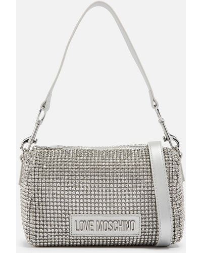 Love Moschino Bling Bling Crystal-Embellished Shoulder Bag - Grau