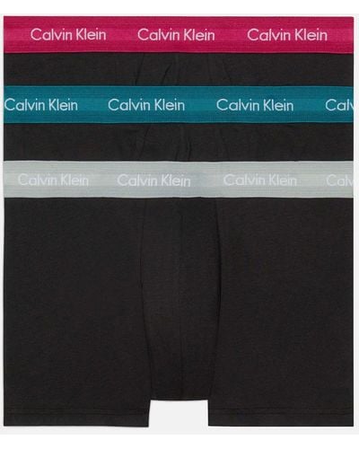 Calvin Klein 3-pack Low Rise Stretch Cotton-blend Trunks - Black