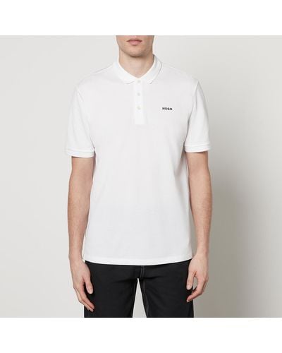 HUGO Donos222 Cotton-piqué Polo Shirt - White