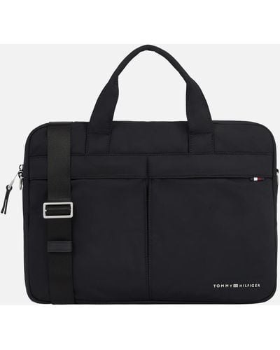Tommy Hilfiger Signature Recycled Shell Computer Bag - Black