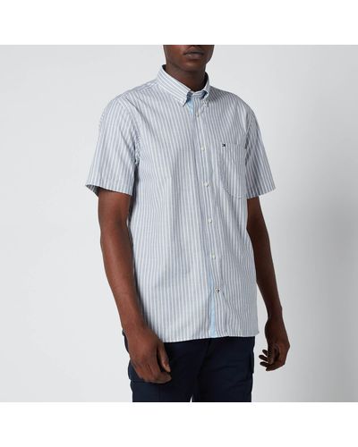 Tommy Hilfiger Soft Stripe Short Sleeve Shirt - Grey