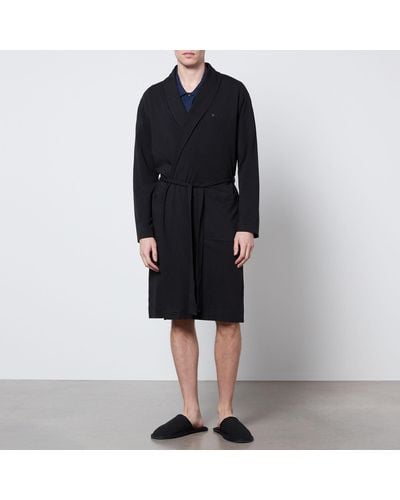 Calvin Klein Intense Power Stretch-cotton Lounge Robe - Black