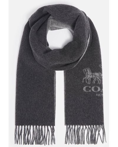COACH Horse And Carriage Reversible Cashmere Muffler Scarf - Schwarz