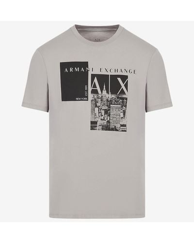 Armani Exchange Printed Cotton-jersey T-shirt - Grey