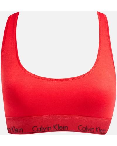 Calvin Klein Holiday Cotton-blend Bralette - Red