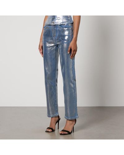 Amy Lynn Soho Coated Denim Jeans - Blue