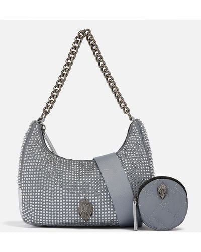 Kurt Geiger Diamanté-embellished Shell Bag - Gray
