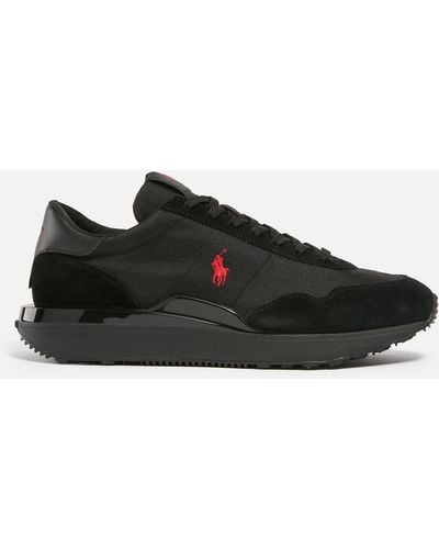 Polo Ralph Lauren Train 89 Mesh, Suede And Leather Trainers - Black