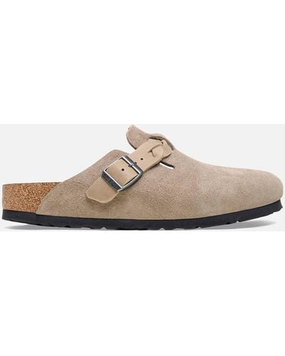 Birkenstock Boston Braided Suede Slim-Fit Mules - Natur