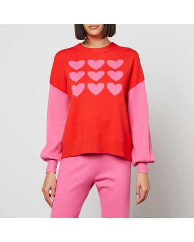Never Fully Dressed Hearts Delight Intarsia-knit Jumper - Red