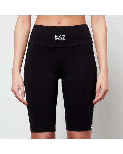 EA7 Train Shiny Cycling Shorts - Black