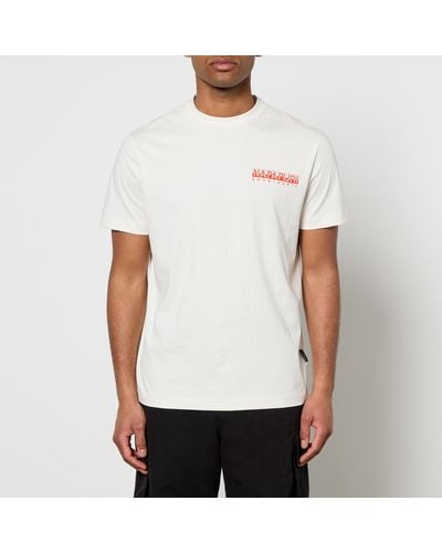 Napapijri Gouin Graphic Cotton-Jersey T-Shirt - Weiß