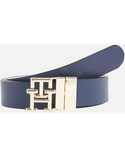 Tommy Hilfiger Logo Reversible 3.0 Leather Belt - Blue