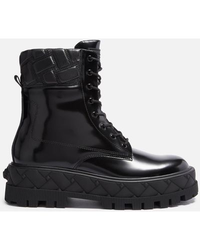 Kurt Geiger Hiker Lace Up Leather Boots - Black