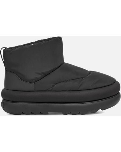 UGG Classic Maxi Mini Puffer Woven Ankle Boots - Black