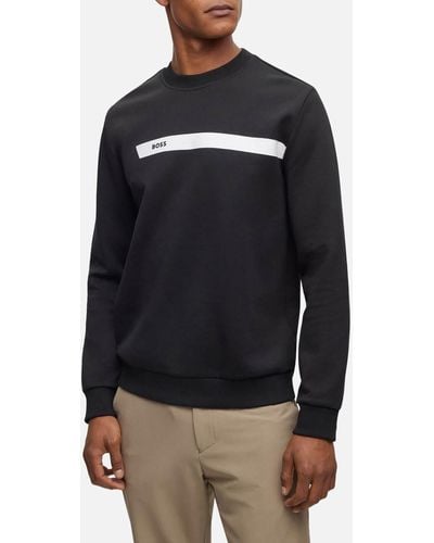 BOSS Salbo 1 Logo Cotton-blend Sweatshirt - Black