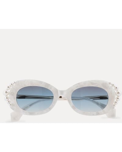 Vivienne Westwood Acetate And Swarovski Pearl Cat Eye Sunglasses - Blue