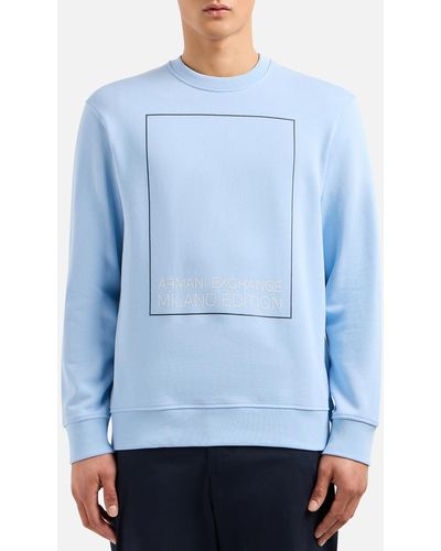 Armani Exchange Milano Edition Cotton Sweatshirt - Blue