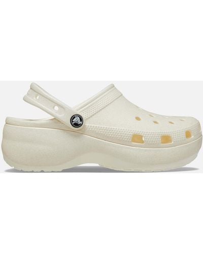 Crocs™ Classic Platform Glitter Clogs - White