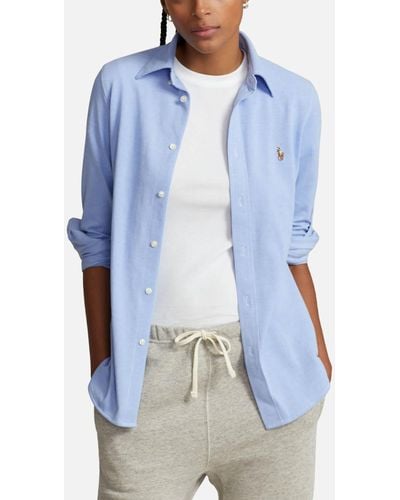 Polo Ralph Lauren Knit Cotton Oxford Shirt - Blue