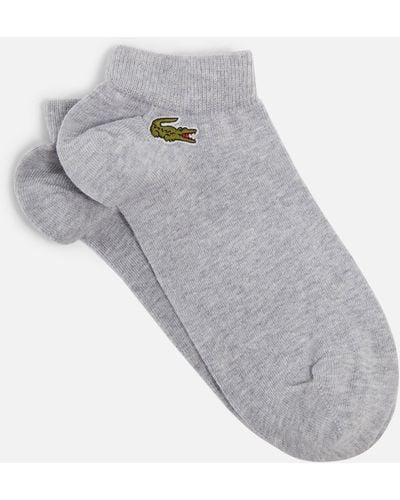 Lacoste Three-Pack Logo-Embroidered Cotton-Blend Socks - Grau