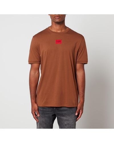 HUGO Diragolino212 Cotton-jersey T-shirt - Brown