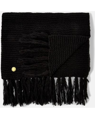 Katie Loxton Fringed Knitted Scarf - Black