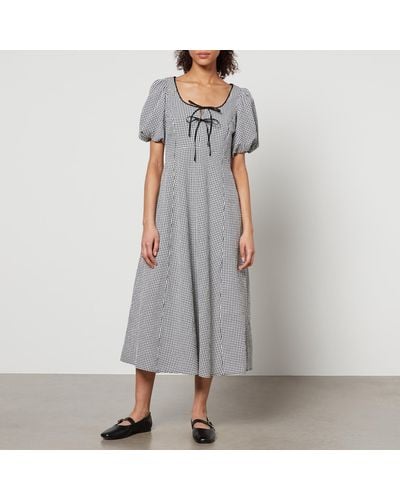Nobody's Child Bertie Gingham Cotton-blend Midi Dress - Gray