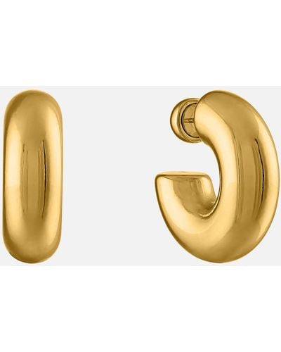 OMA THE LABEL The Chubby 18 Karat Gold-plated Hoop Earrings - Metallic