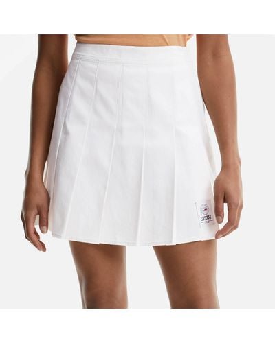 Tommy Hilfiger Tjw Pleated Cotton-blend Tennis Skirt - White