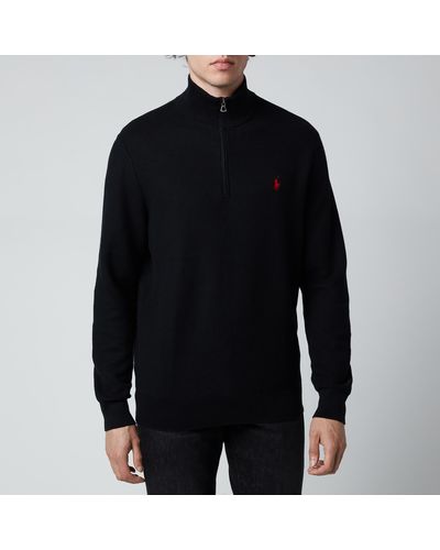 Polo Ralph Lauren Pima Cotton Quarter-zip Sweater - Black