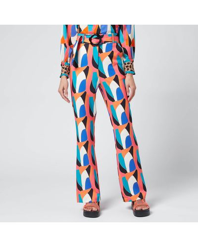 Never Fully Dressed Abstract Straight Leg Pants - Blue