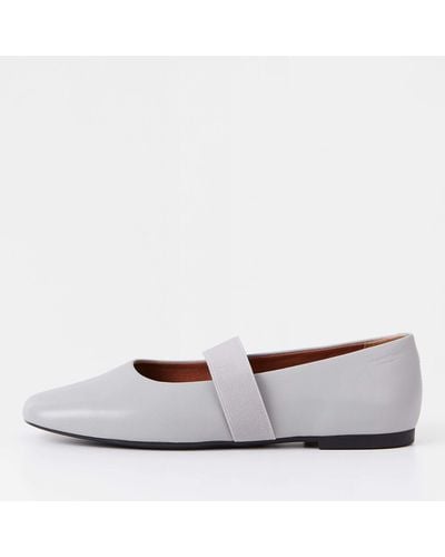 Vagabond Shoemakers Jolin Buckle Leather Ballet Flats - White