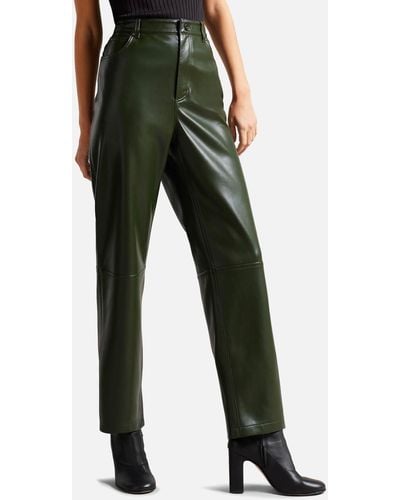Ted Baker Plaider Faux Leather Trousers - Black
