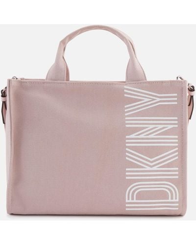 DKNY Noa Medium Cotton Canvas Tote Bag - Pink