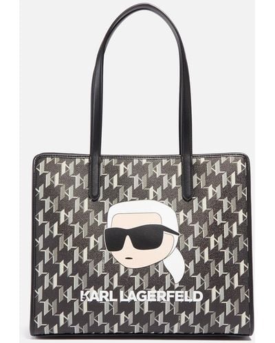 Karl Lagerfeld Ikonik 2.0 Faux Leather Tote Bag - Schwarz
