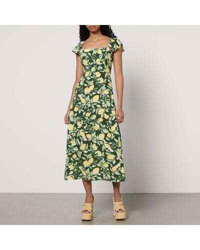 Nobody's Child Elsie Serena Lemon Lenzingtm Dress - Green