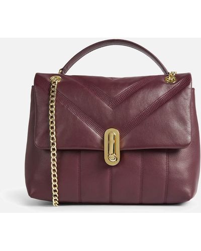 Ted Baker Ayalina Leather Puffer Quilt Crossbody Bag - Purple