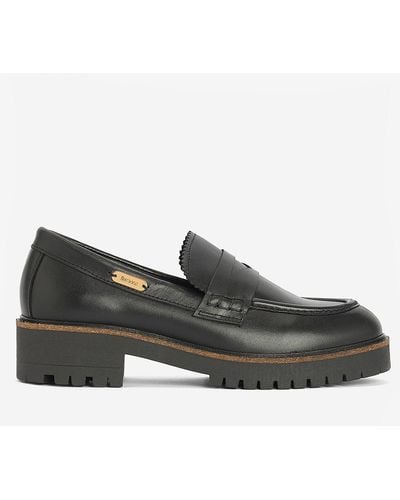 Barbour Norma Leather Loafers - Black