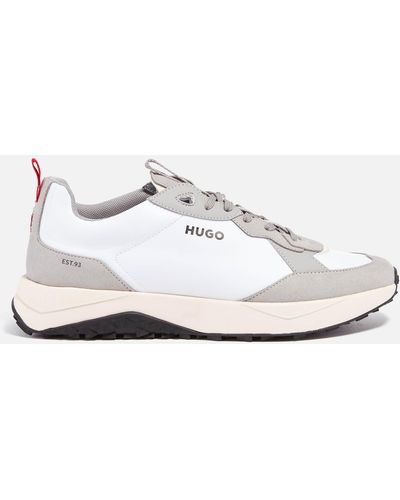 HUGO Kane Runn Mfny N Shell And Faux Suede Trainers - White