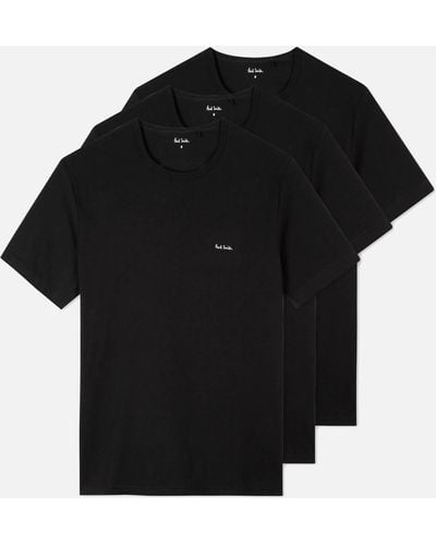 Paul Smith Loungewear Three-Pack Organic Cotton-Jersey T-Shirts - Black