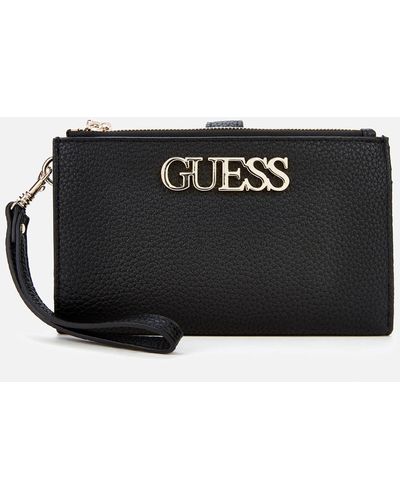 Guess Uptown Chic Double Zip Organizer Wallet - Black