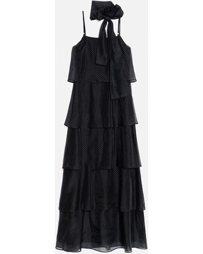 Sister Jane Ranch Organza Tiered Midi Dress - Black