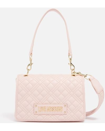 Love Moschino Borsa Quilted Faux Leather Bag - Pink