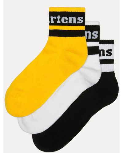 Dr. Martens Athletic Thee-pack Cotton-blend Socks - Yellow