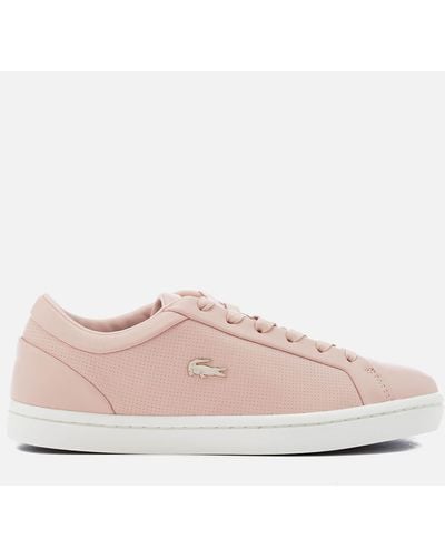 Lacoste Straightset 118 2 Leather Cupsole Sneakers - Pink