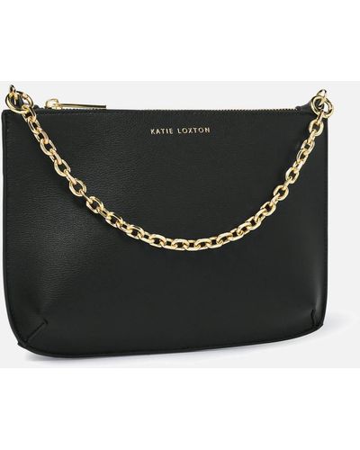 Katie Loxton Astrid Chain Vegan Leather Clutch Bag - Black