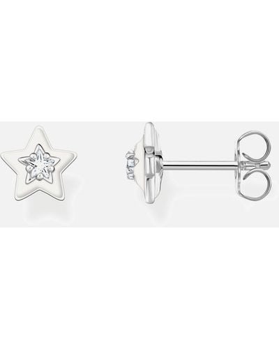 Thomas Sabo Charm Club Silver Star Stud Earrings - White